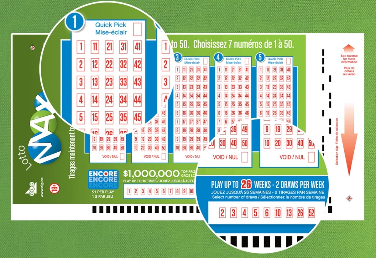 Exemple de prise de jeu du Lotto MAX
