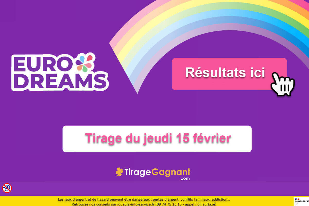 Résultat EuroDreams du jeudi 15 février 2024 les numéros gagnants