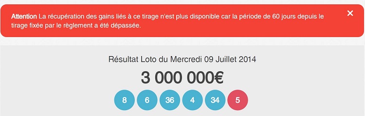 Résultat Loto du mercredi 9 juillet 2014