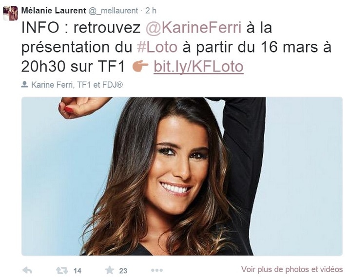 Karine Ferri Presentera Le Loto Des Lundi 16 Mars 2015