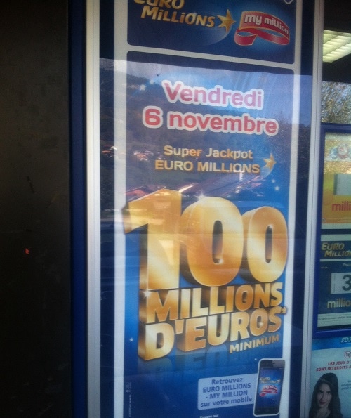 affiche du super jackpot Euromillions