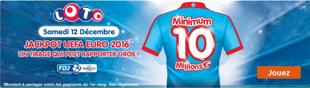 jackpot Loto spécial pour le tirage au sort de l'Euro 2016