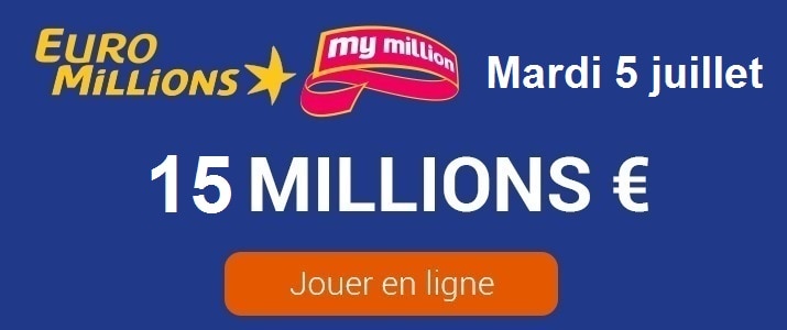 Tirage De L'euro Millions Du Mardi 19 Juillet Résultat Euromillions My Million au tirage du 5 juillet 2016