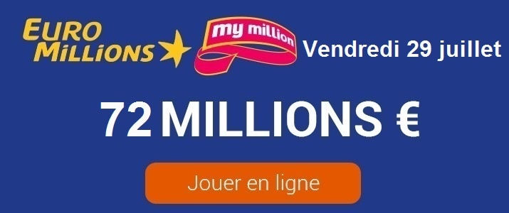 Tirage De L'euro Millions Du 29 Juillet Résultat Euromillions My Million du vendredi 29 juillet 2016 : tirage