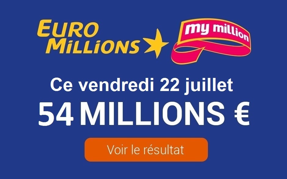 Tirage De L'euro Millions Du 22 Juillet Résultat Euromillions My Million ce vendredi 22 juillet 2016