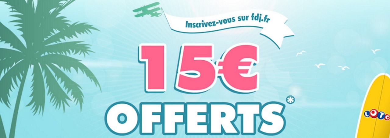 bannière d'inscription de bonus FDJ.fr de 15€