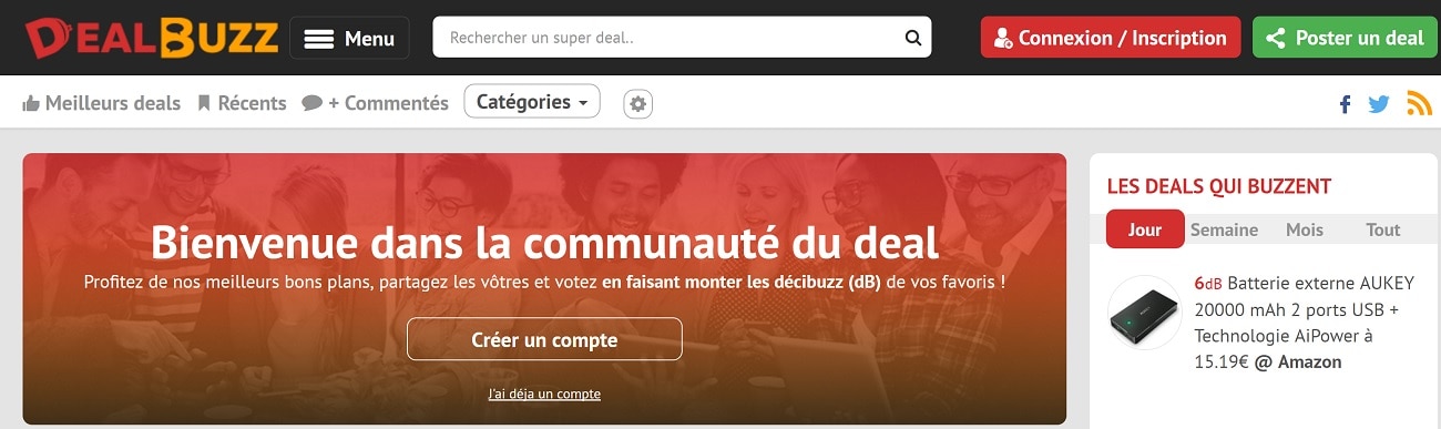 Plateforme de bons plans : Dealbuzz