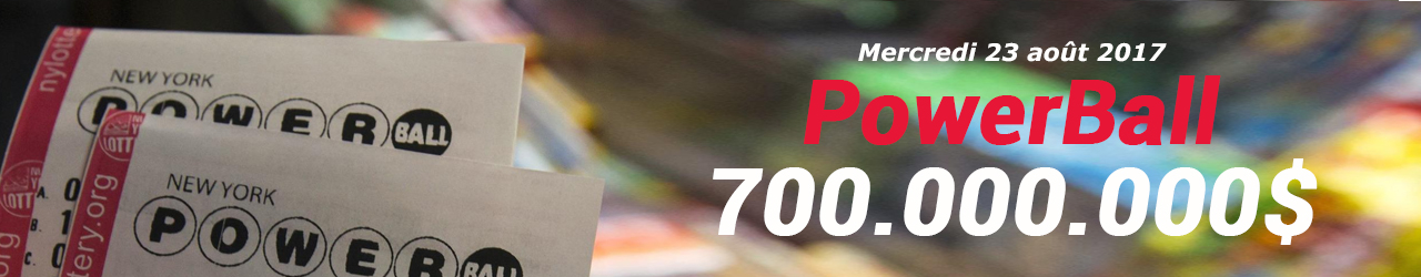 Jackpot Powerball mercredi 23 aout 2017 700M
