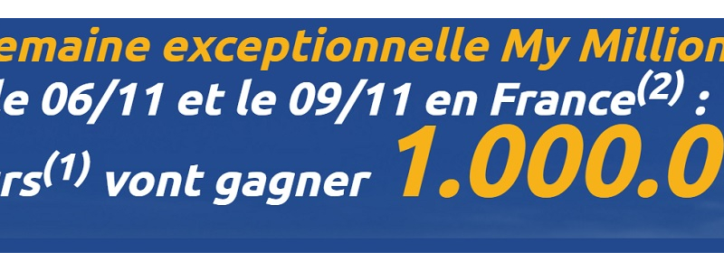 semaine millionnaires mymillion 6 9 novembre 2018
