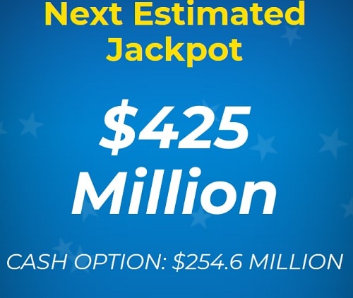 jackpot estimé par annuité ou en cash option à Mega Millions