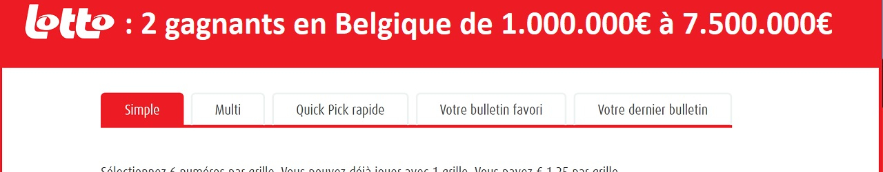 lotto belge 2 gagnants 2019