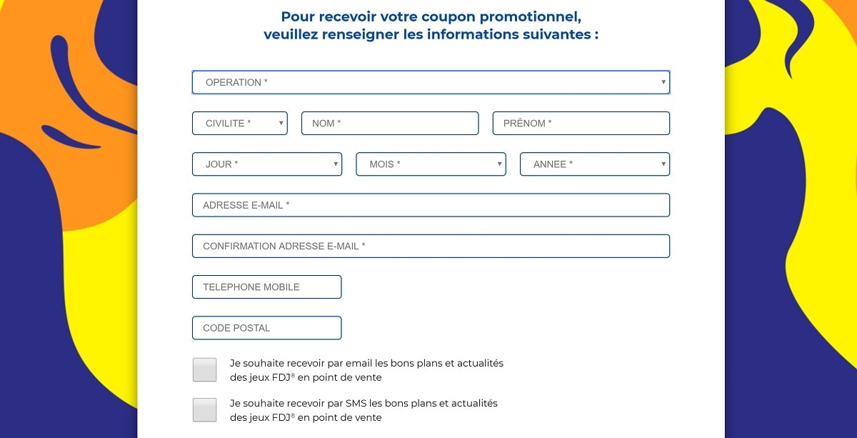 coordonnées pour le bon de réduction fdj