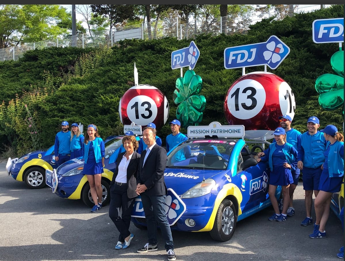Stéphane Pallez et Stéphane Bern sur le Tour de France