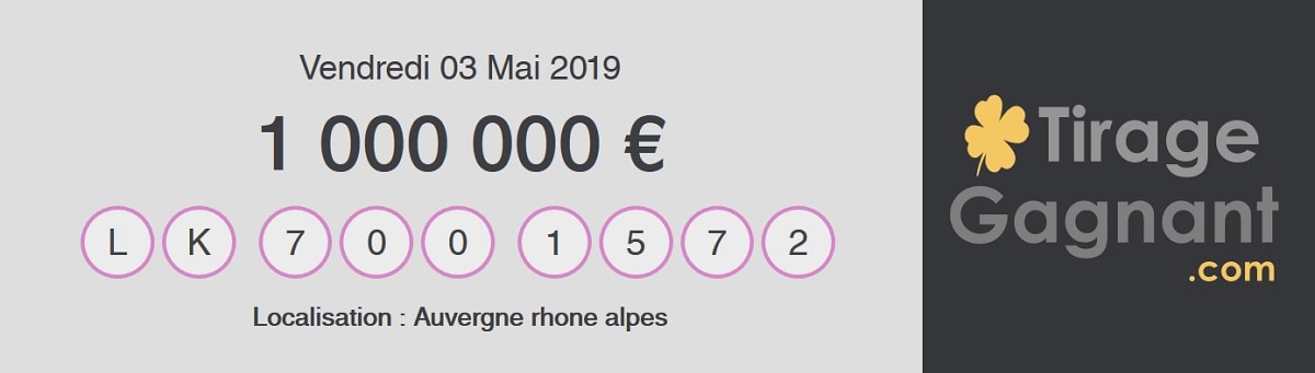 résultat My Million du 3 mai 2019