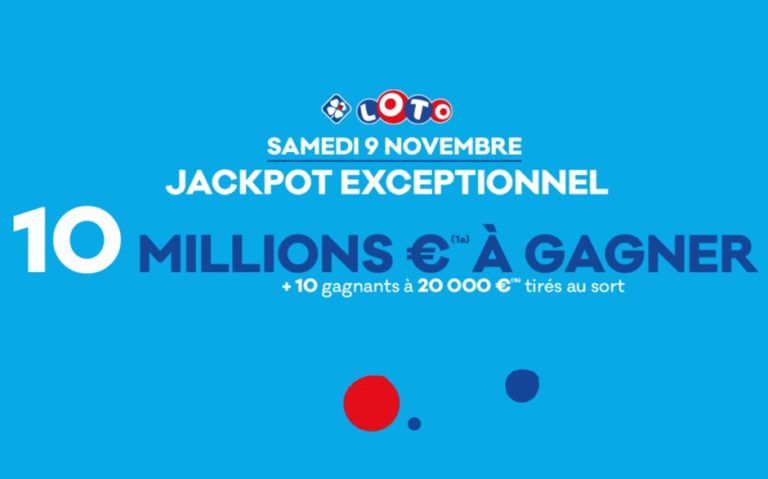Nouveau Loto : jackpot boosté à 10 millions d’euros ce samedi 9 novembre 2019