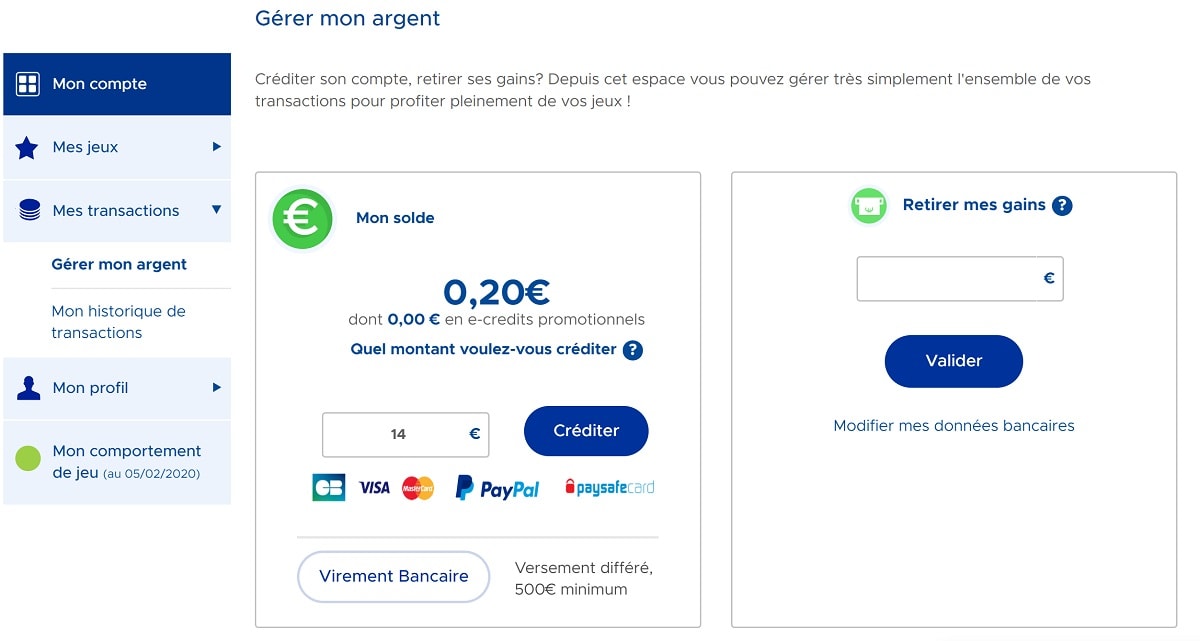 Créditer votre compte FDJ.fr par carte bancaire
