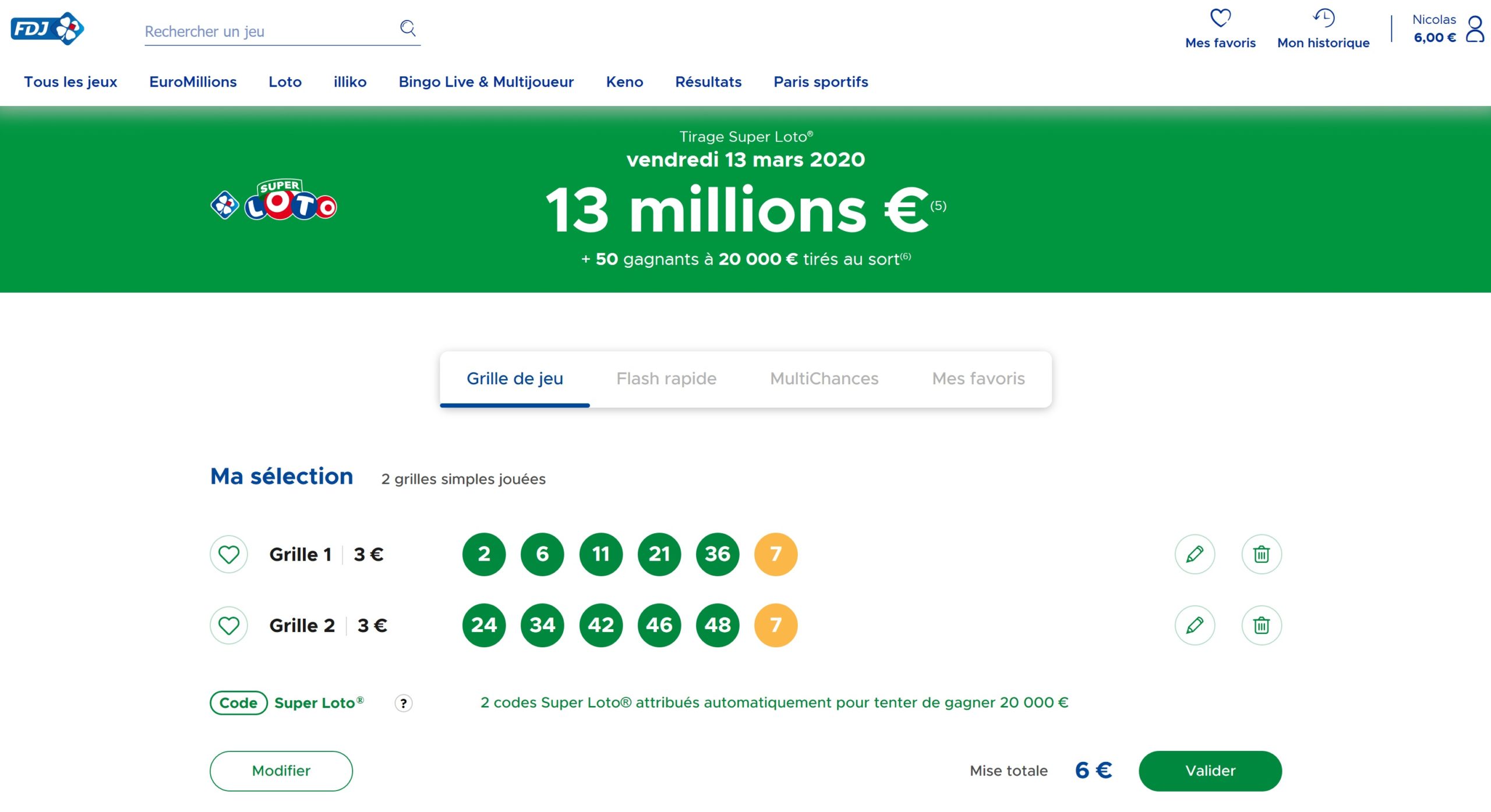 Confirmation des grilles Super Loto du Vendredi 13