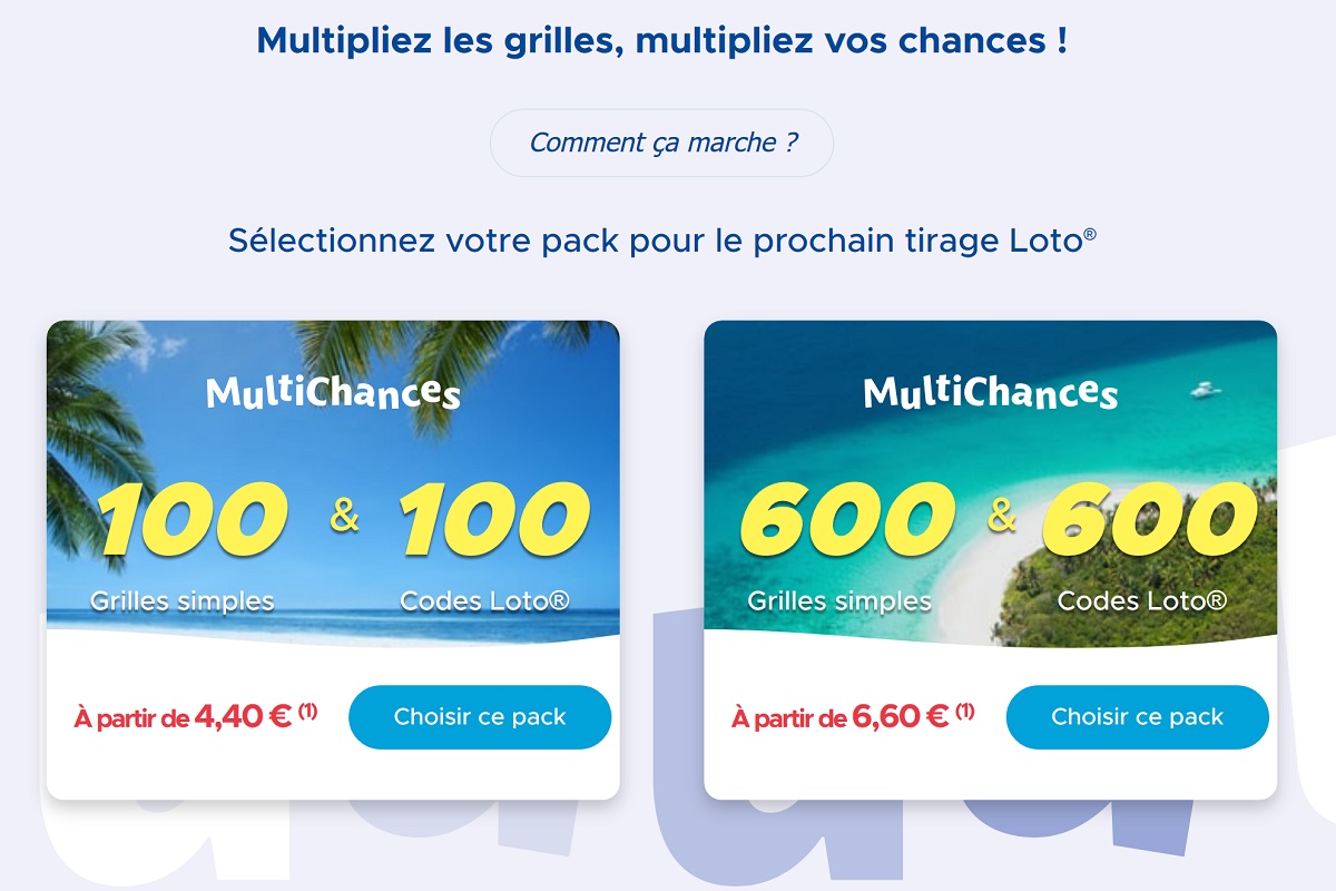 Packs Multichances Loto : comment y jouer