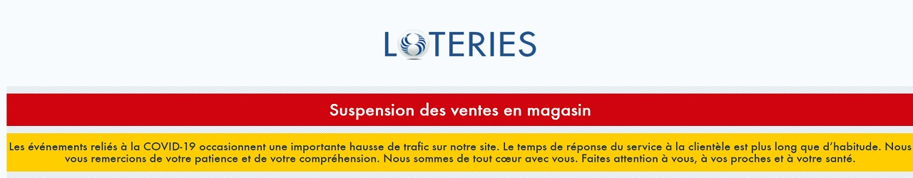suspension vente loterie loto quebec