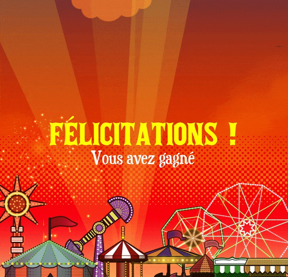 message de félicitation en cas de gains à Lucky Park
