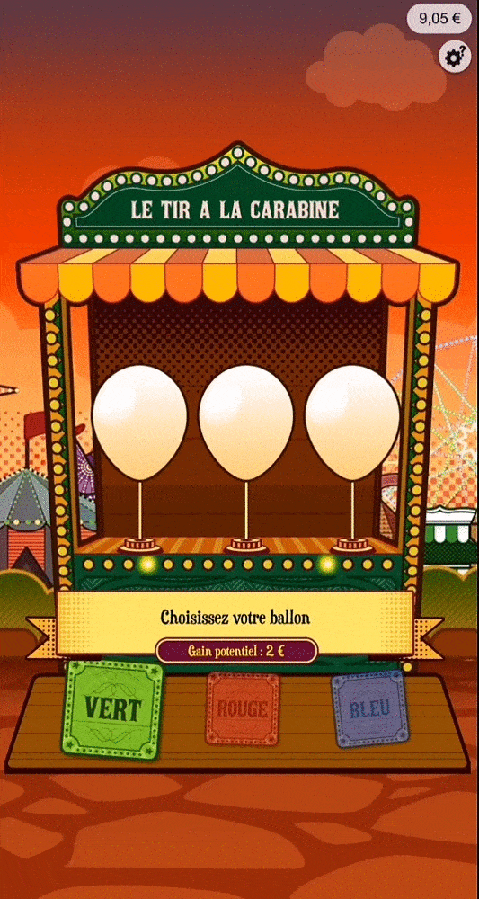 jeu de la carabine dans Lucky Park, jeu de la FDJ