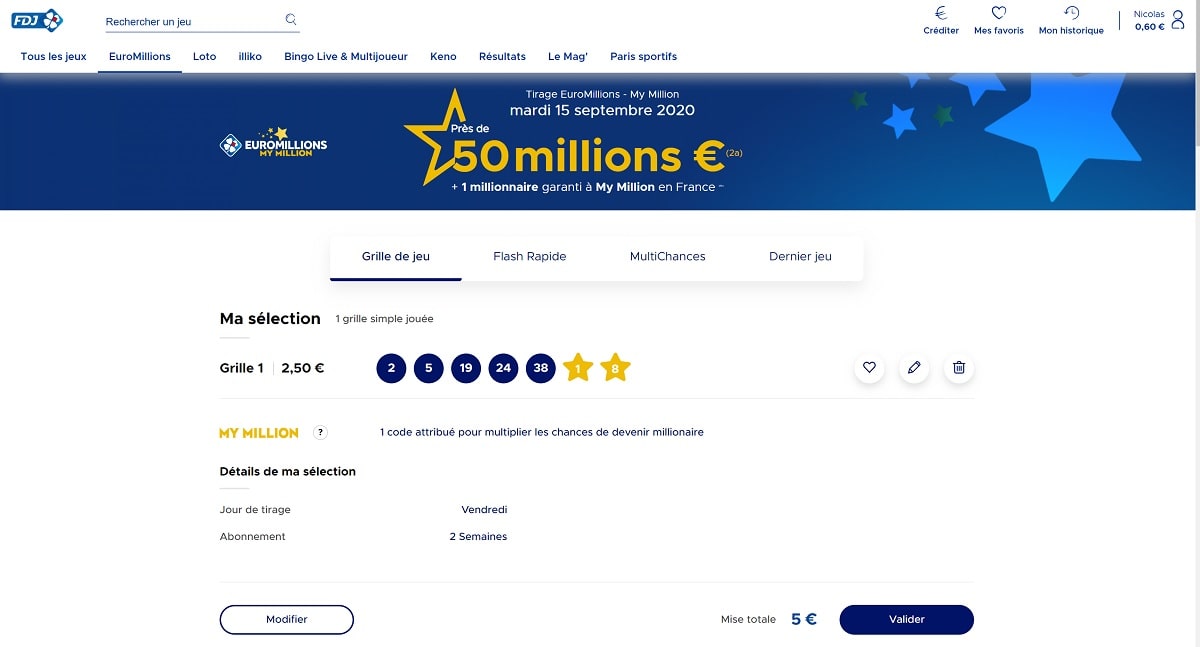 jouer par abonnement à l'Euromillions