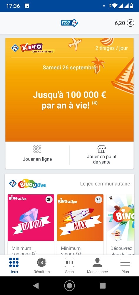 Jouer au Keno via l'appli FDJ