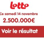 Résultat Lotto belge du samedi 14 novembre 2020 : 2 gagnants remportent 1’250’000€ chacun au tirage