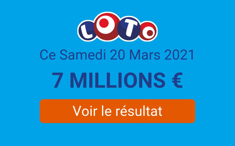 Résultat Loto FDJ du samedi 20 mars 2021 : tirage en ligne