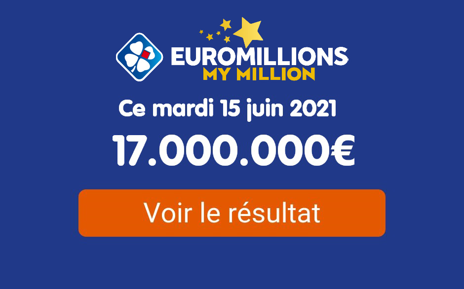 Résultat Euromillions du mardi 15 juin 2021 tirage My Million en ligne