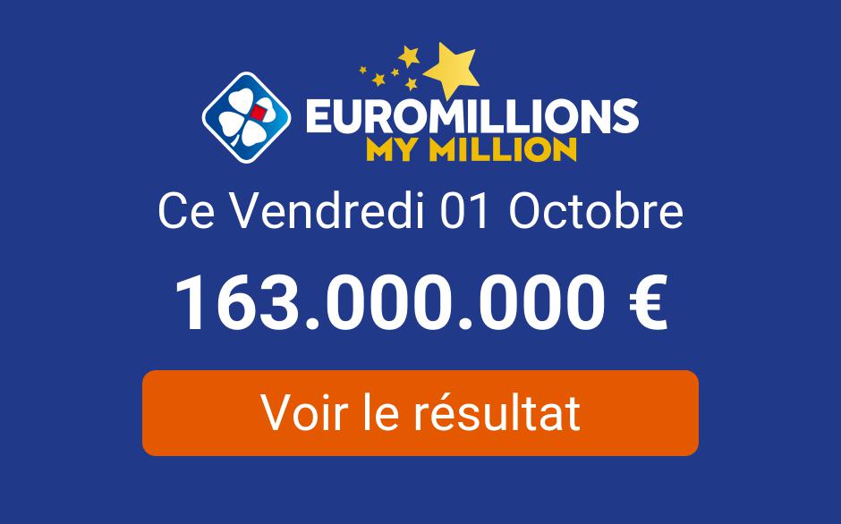 Resultat Euromillions Du Vendredi 1er Octobre 2021 Tirage My Million En Ligne