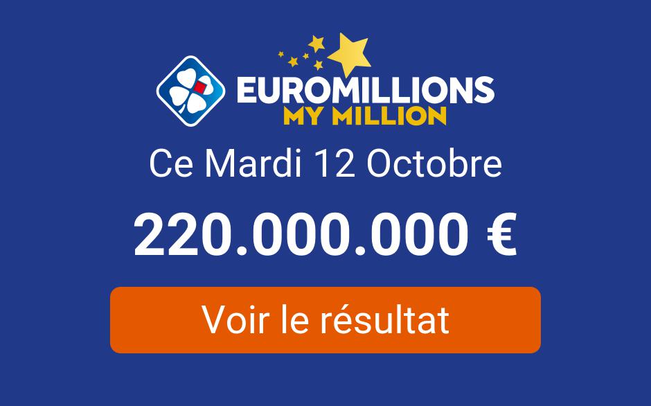 resultat euromillions du mardi 12 octobre 2021 tirage my million en ligne