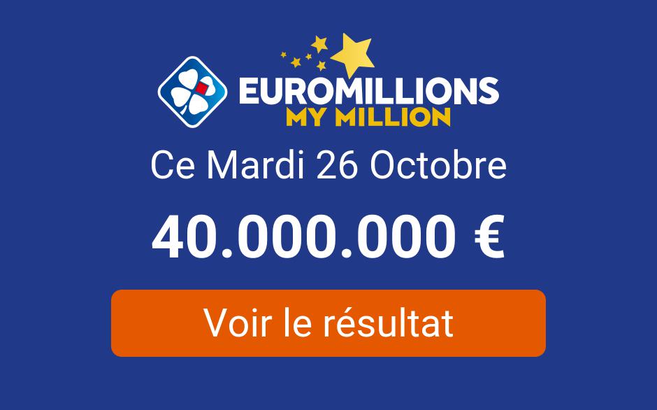 resultat du tirage euromillions du mardi 26 octobre 2021 tirage my million en ligne