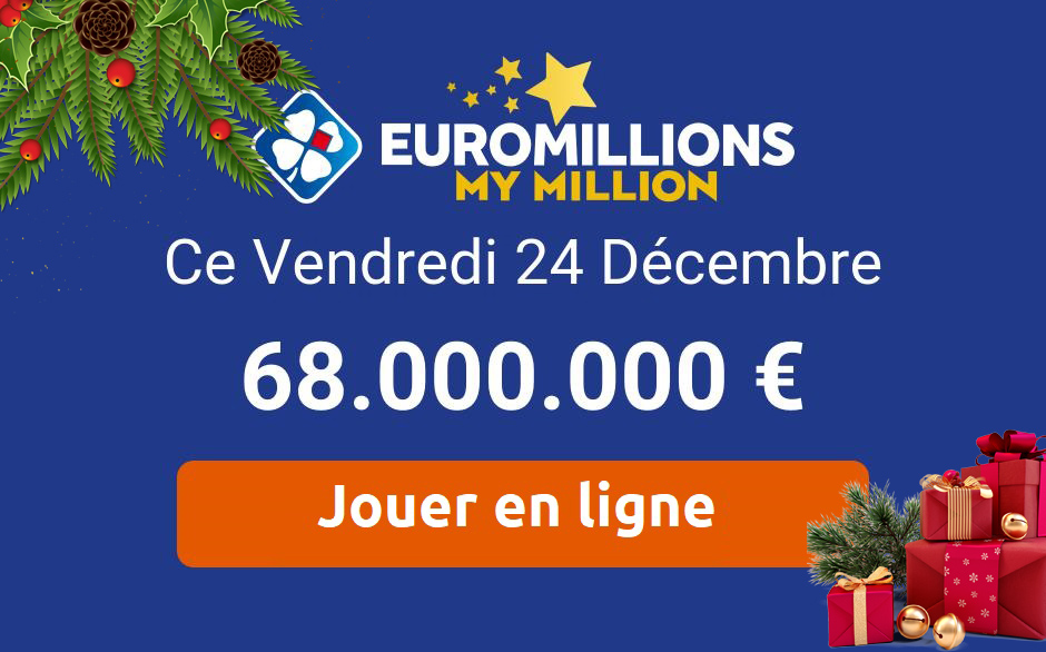 Euromillions My Million draw on Friday 24 December 2021: play online