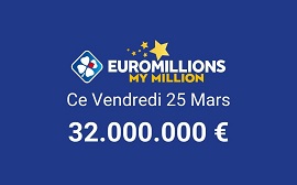 Tirage Euromillions du vendredi 25 mars 2022