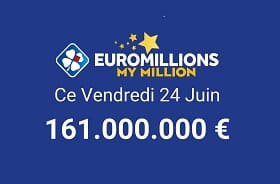 Tirage Euromillions My Million du vendredi 24 juin 2022