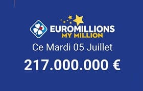 Tirage Euromillions My Million du mardi 5 juillet 2022