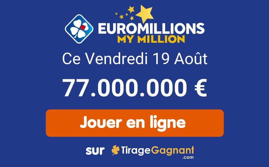 Euromillions My Million result for Friday 19 August 2022: on-line profitable code