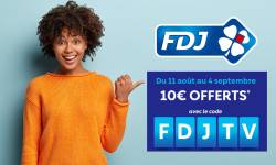 FDJ en ligne : une offre de bienvenue estivale avec un code promo de 10€ pour les nouveaux inscrits (jusqu'au 4 septembre)
