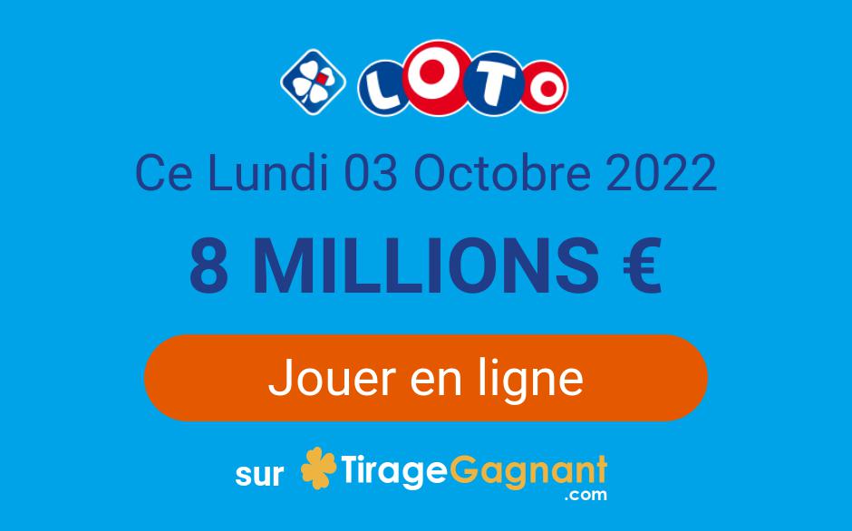 Loto Du 12 Octobre 2022 Rapport Tirage Loto FDJ du lundi 3 octobre 2022 : jouer une grille en ligne