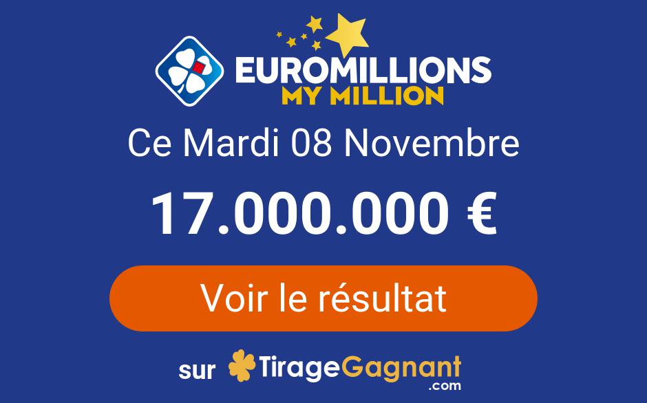 Euromillions My Million result for Tuesday 8 November 2022: online winning code