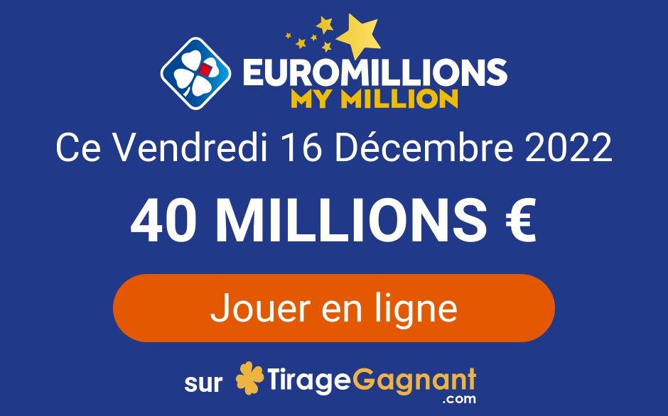 EuroMillions My Million draw for Friday 16 December 2022: play online