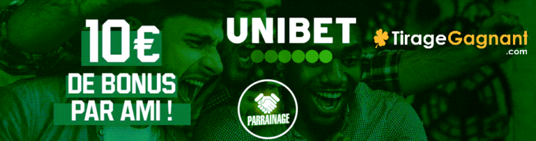 Parrainage Unibet : 10€ offerts pour le parrain et le filleul en 2023 avec un code parrainage