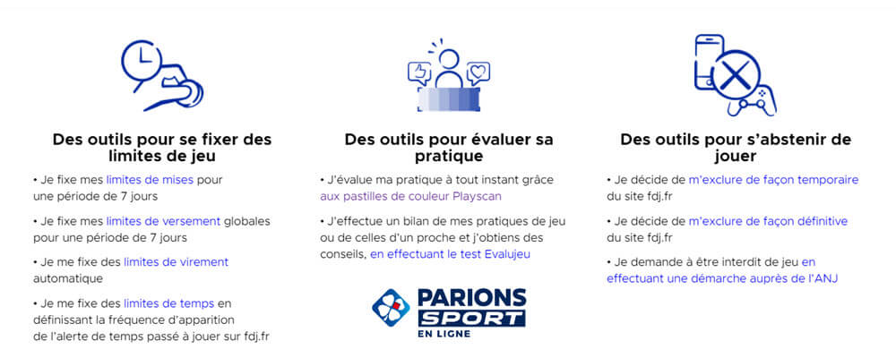 Les outils et limites de jeux FDJ