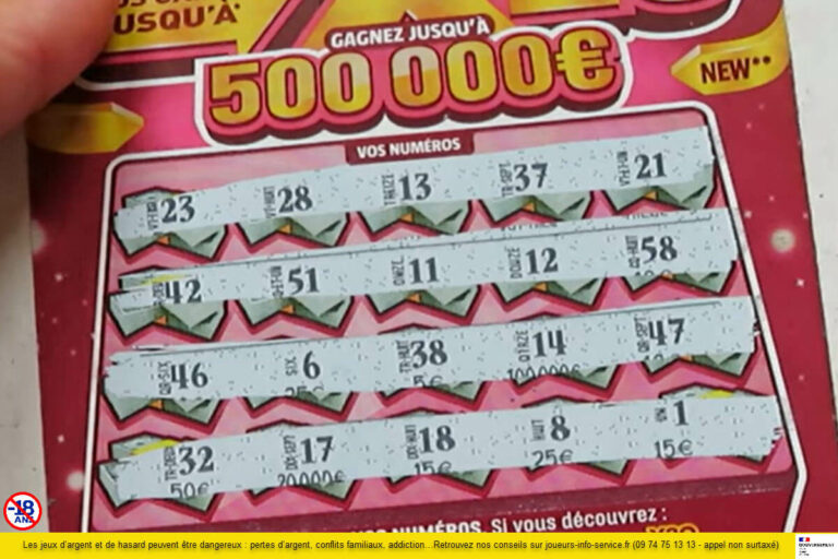 A Calais : une joueuse remporte par surprise 500 000 euros au jeu de grattage X20
