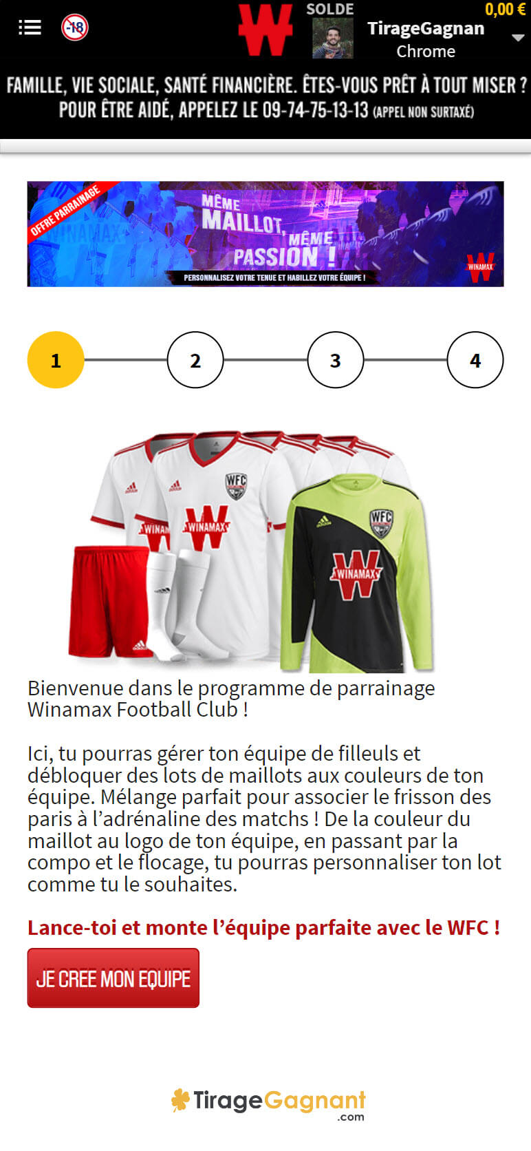 L'offre de parrainage Winamax Club