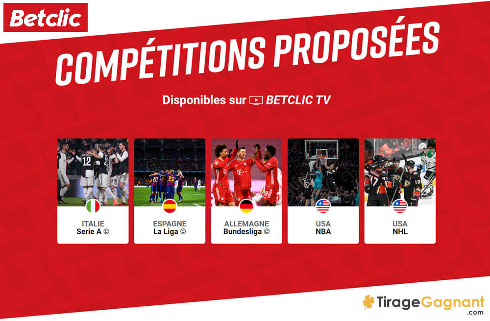 Les sports et les compétitions retransmises sur Betclic TV