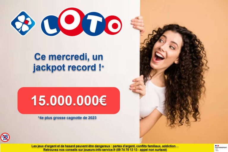 Loto : le 4e plus gros jackpot Loto de l’année ce mercredi avec 15 millions d’euros