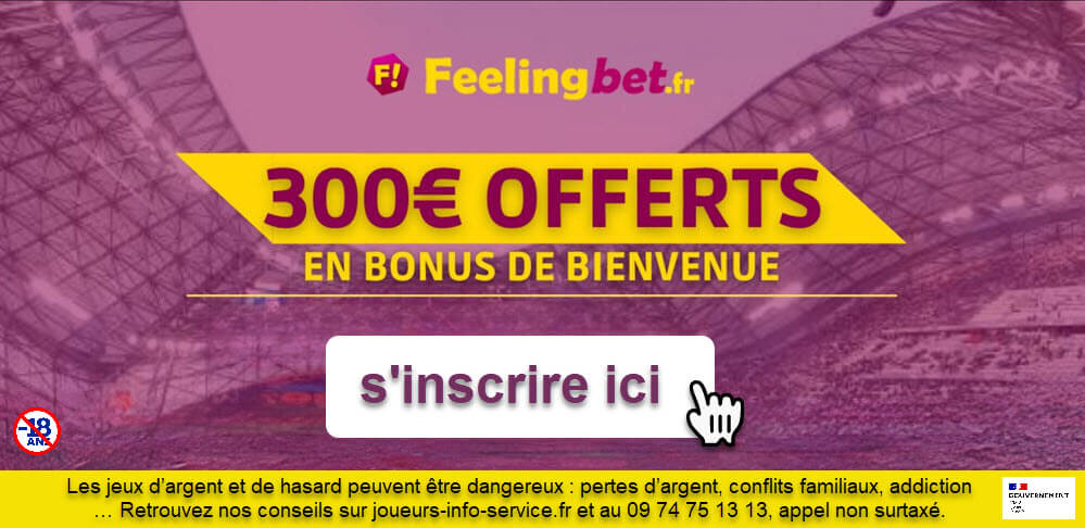 Feelingbet : 300€ de bonus de bienvenue sans code promo en novembre 2023