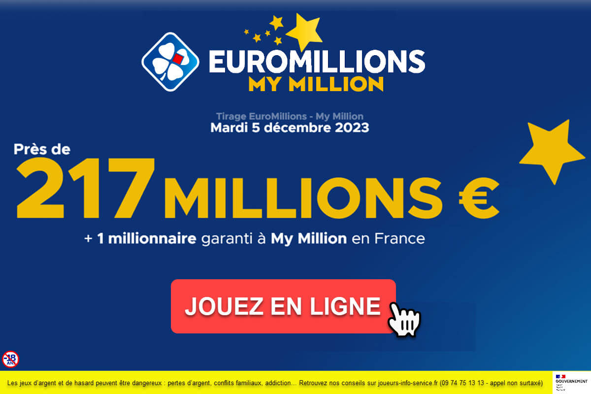 Jouez pour le jackpot historique de 217 millions d’euros